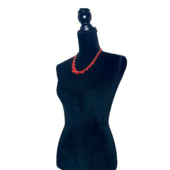 #J39 Red Choker Fashion Necklace - Picture 7 of 10